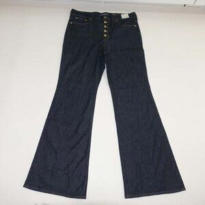 J. Crew Women's '96 Flare Jeans Size 32 Tall NWT Dark Wash Button Fly 35" Inseam